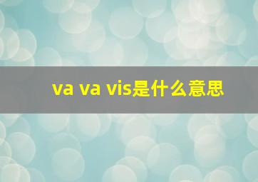 va va vis是什么意思